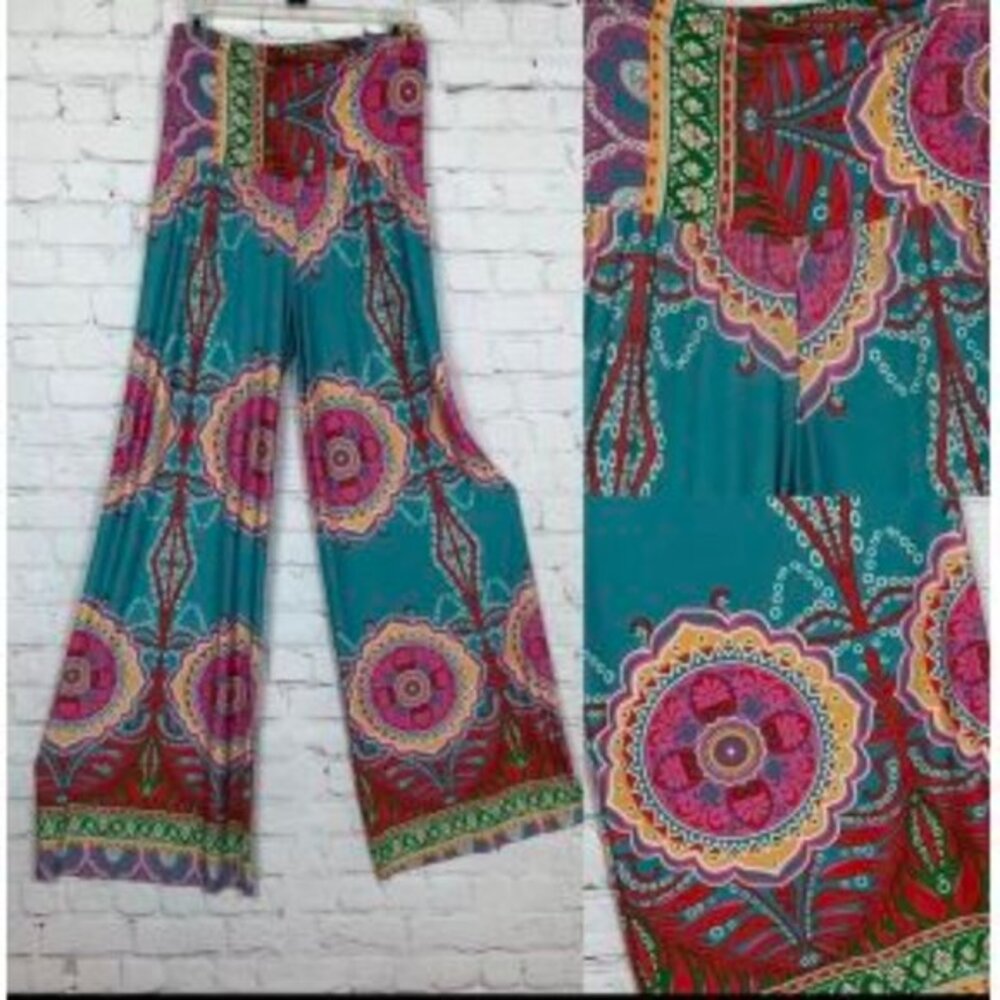 Colorful Mandala Print Wide Legs Chillin Pants
